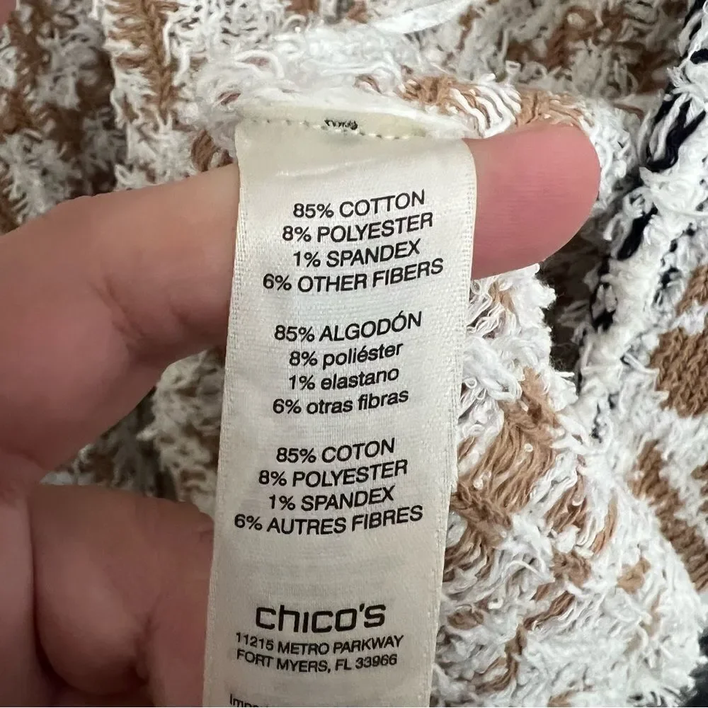 Chico’s Pattern Mix Audrey Open Front 3/4 Sleeves Cardigan Women’s Size 2 Medium - Picture 5 of 10